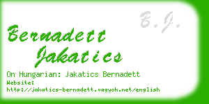 bernadett jakatics business card